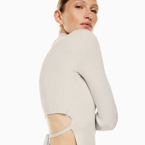 aritzia babaton sculpt knit tie-back long sleeve shirt - size 2XS / size 0